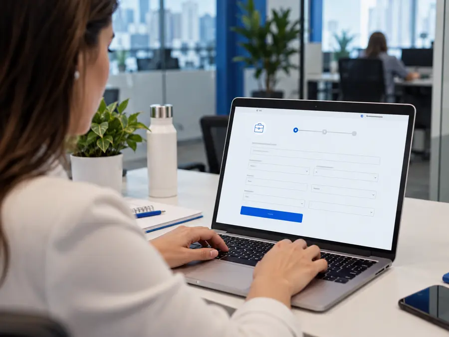 Recrutadora criando uma vaga na plataforma